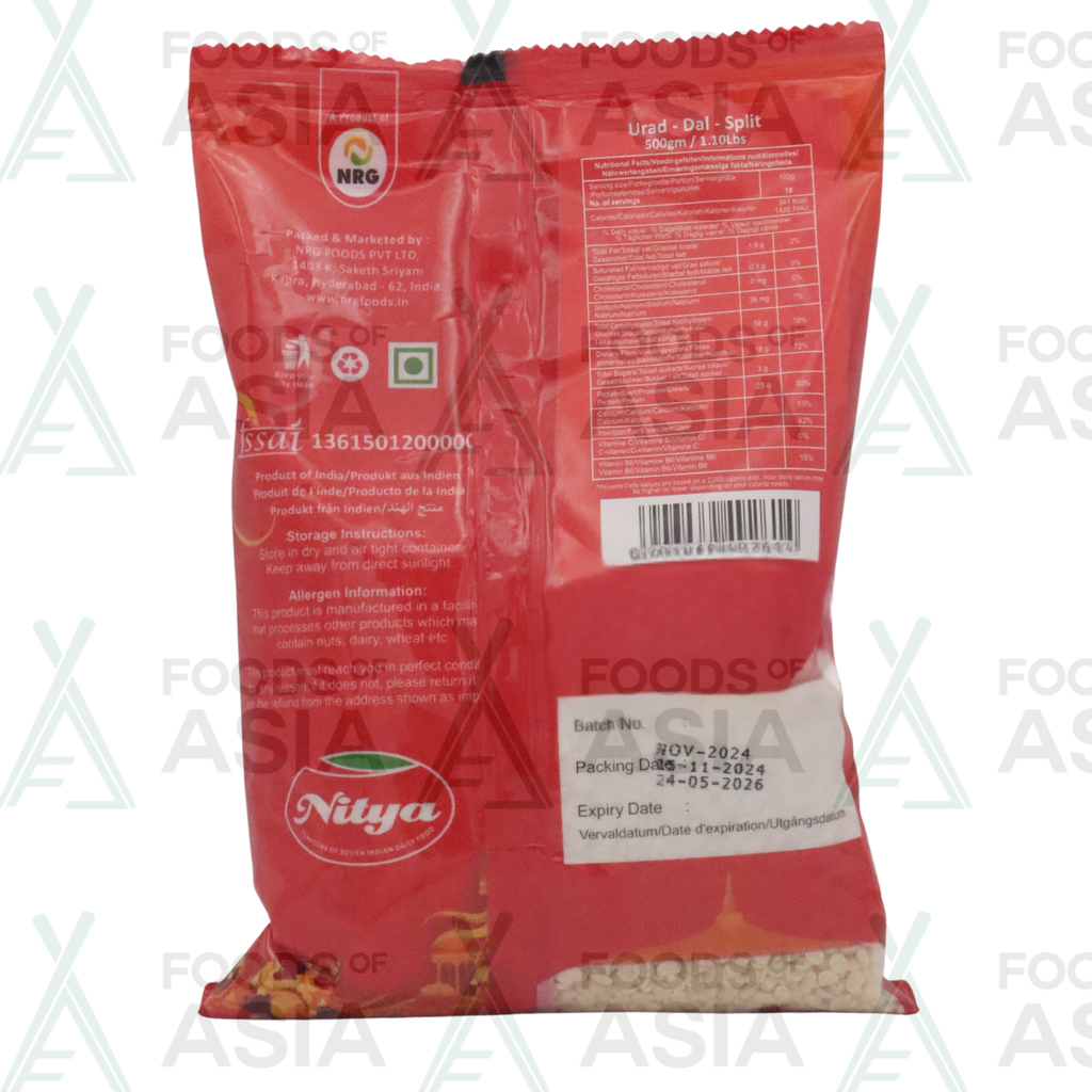 NITYA URAD DAL SPLIT 500G