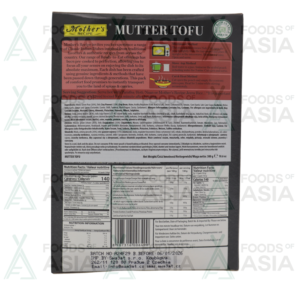 Mother's Mutter Tofu 300g