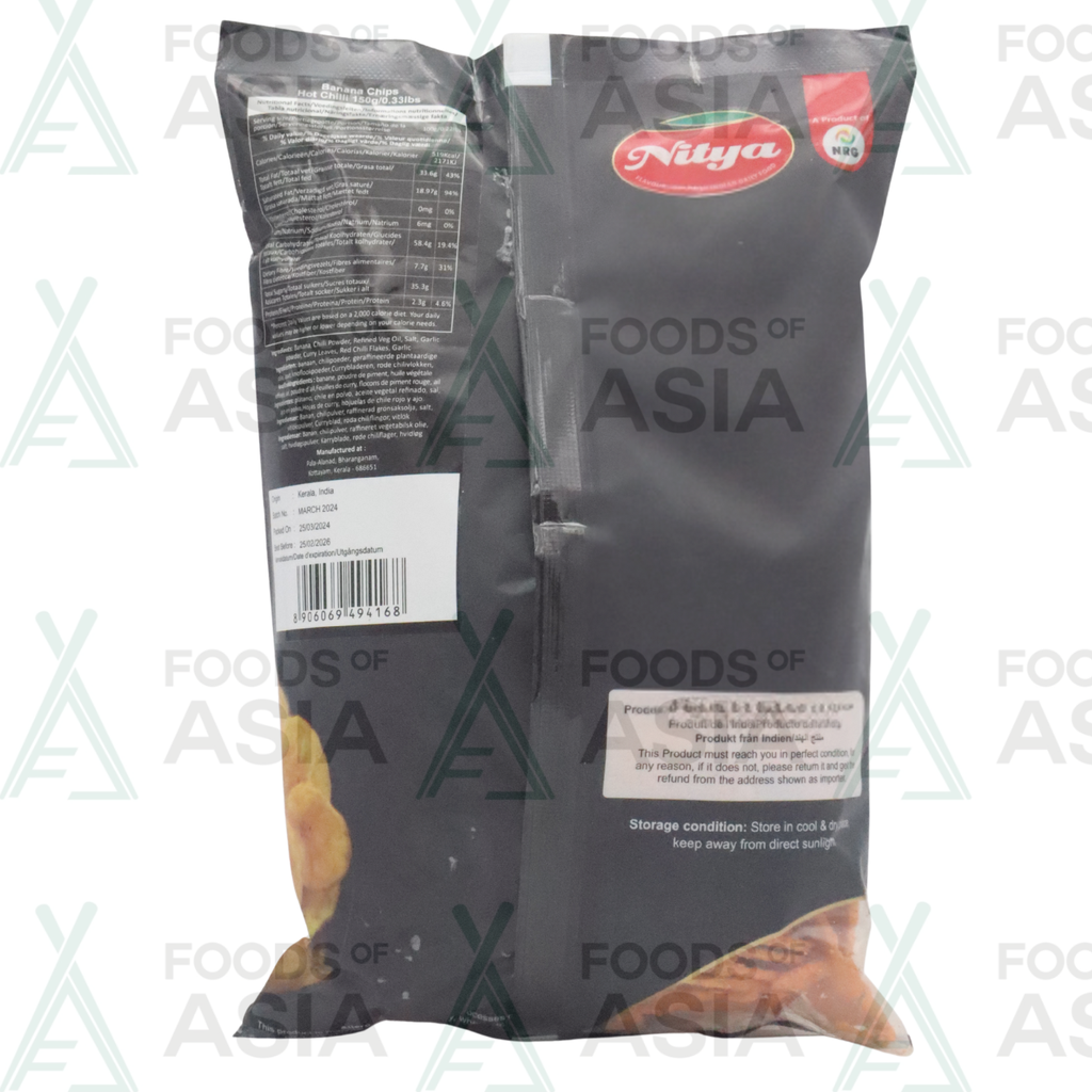 NITYA BANANA CHIPS HOT CHILLI 150G
