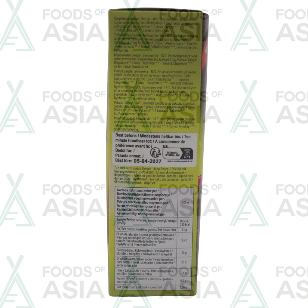 Madame Wong Durian Ice Bar 80g