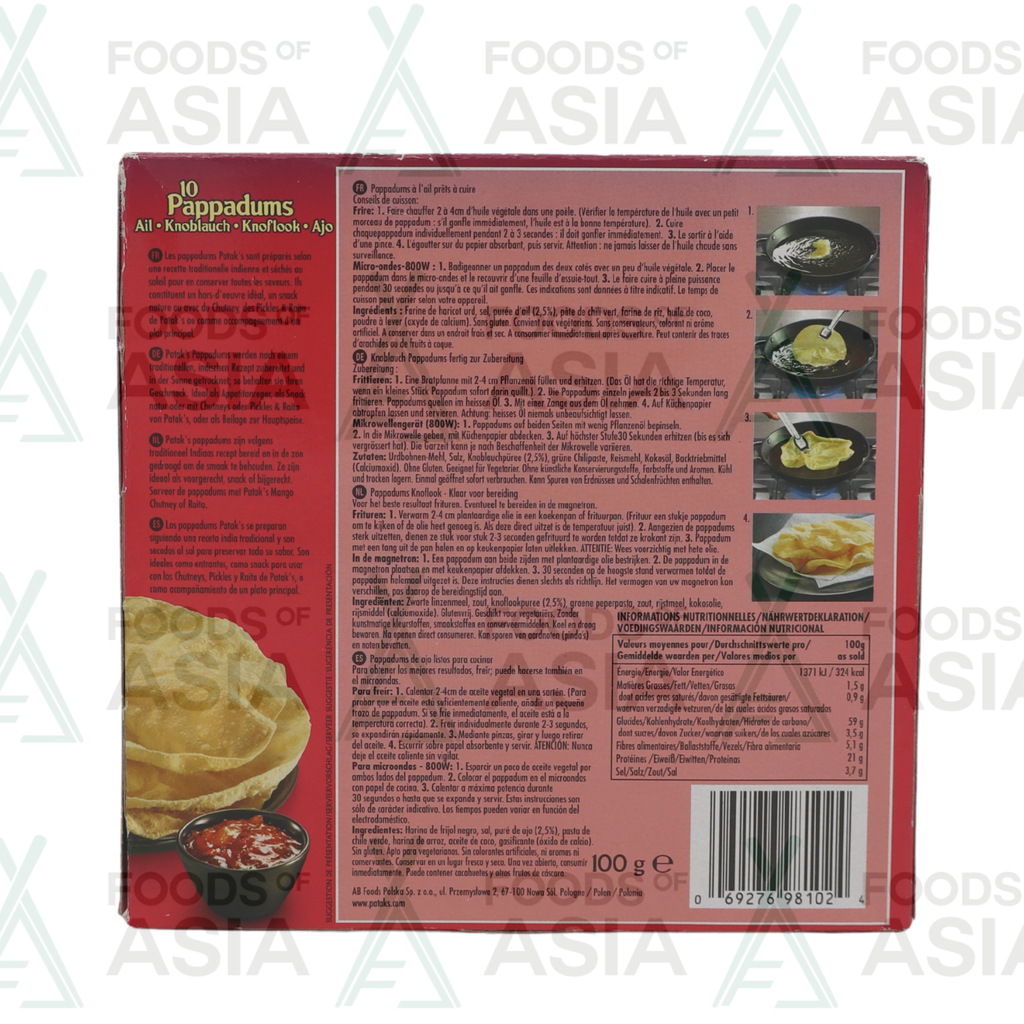 Patak's Pappadums Garlic 100g