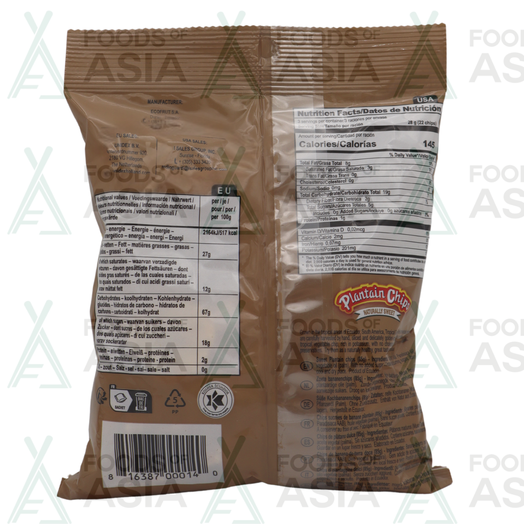 CHIPS PLANTAIN TROPICAL G. SWEET 85GR