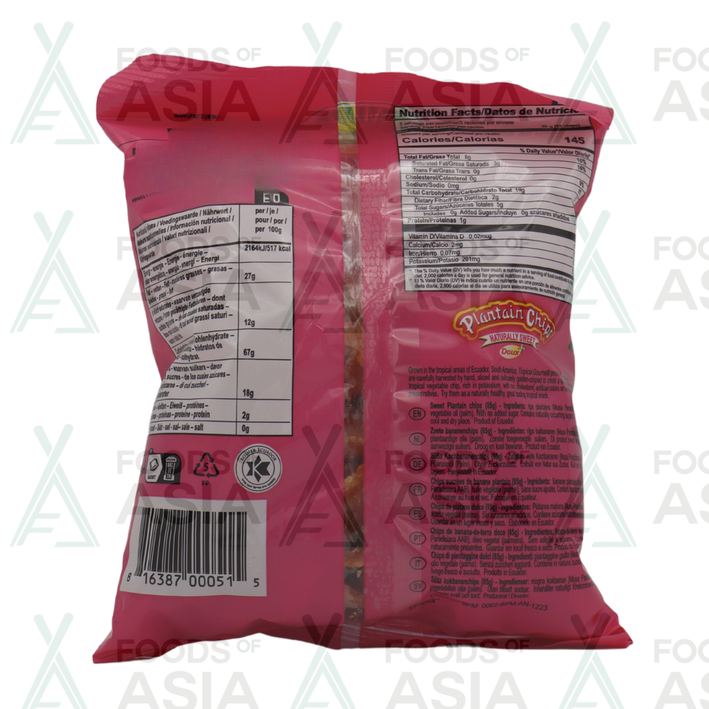 CHIPS PLANTAIN TROPICAL G. EXTRA SWEET 85GR