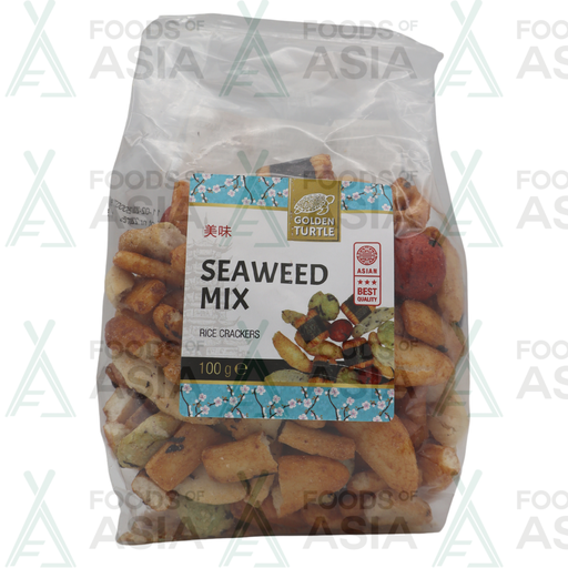 Golden Turtle Rijstcrackermix met Zeewier 100g